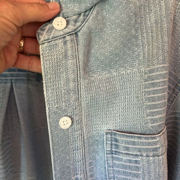 Bagatelle denim Shacket Long sleeve shirt multi print patchwork print brand Med - Picture 13 of 16